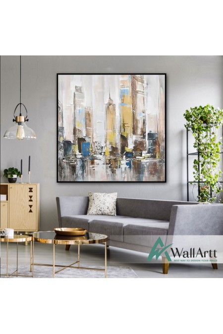 City Shadow Textured Partial Oil Painting