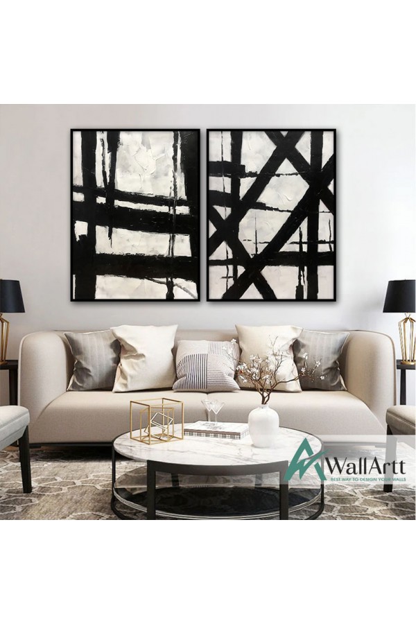 Abstract Stairs 2 Piece Textured Partial Oil Painting