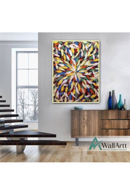 Abstract Daisy Textured Partial Oil Painting