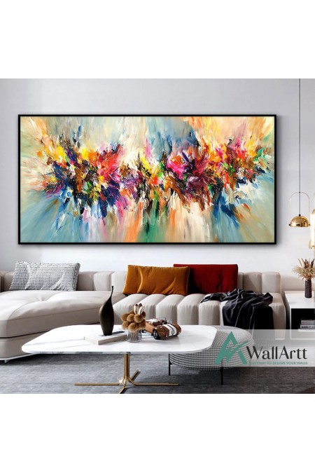 Abstract Color Explosion Textured Partial Oil Painting