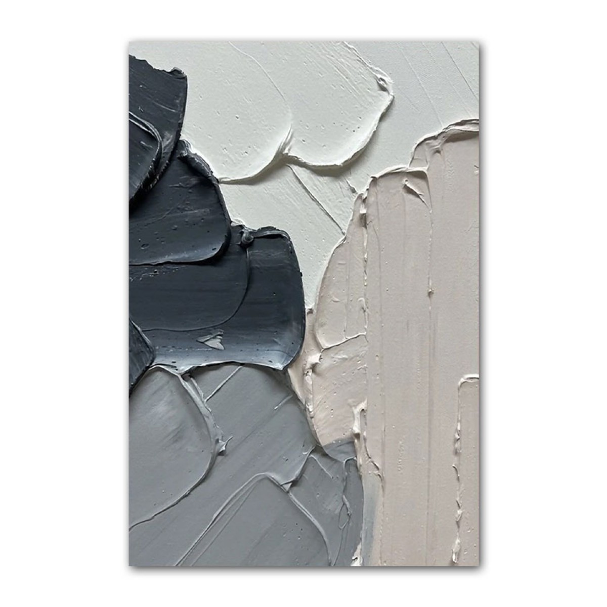 Soft Tones IV Abstract 3d Heavy Textured Partial Oil Painting