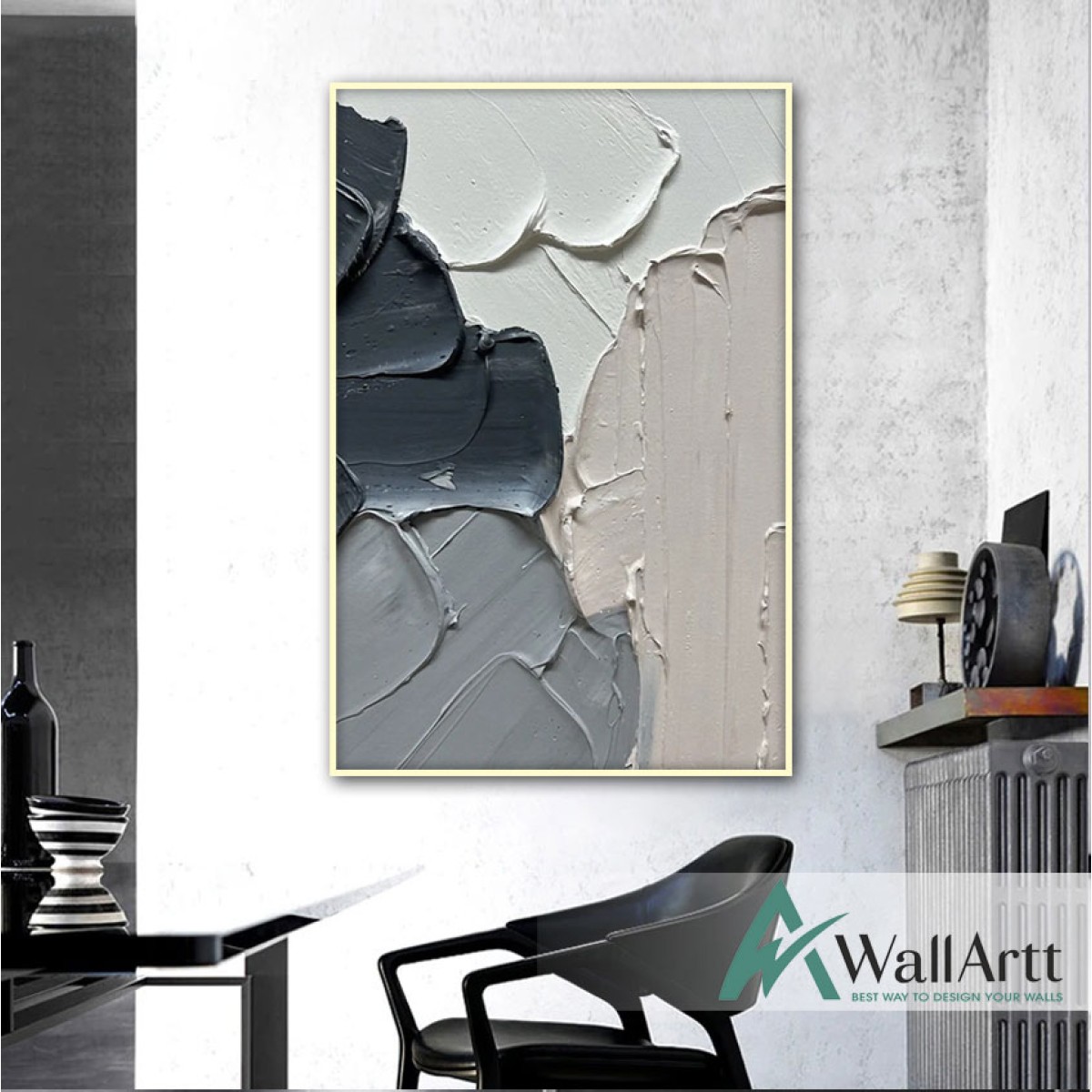 Soft Tones IV Abstract 3d Heavy Textured Partial Oil Painting