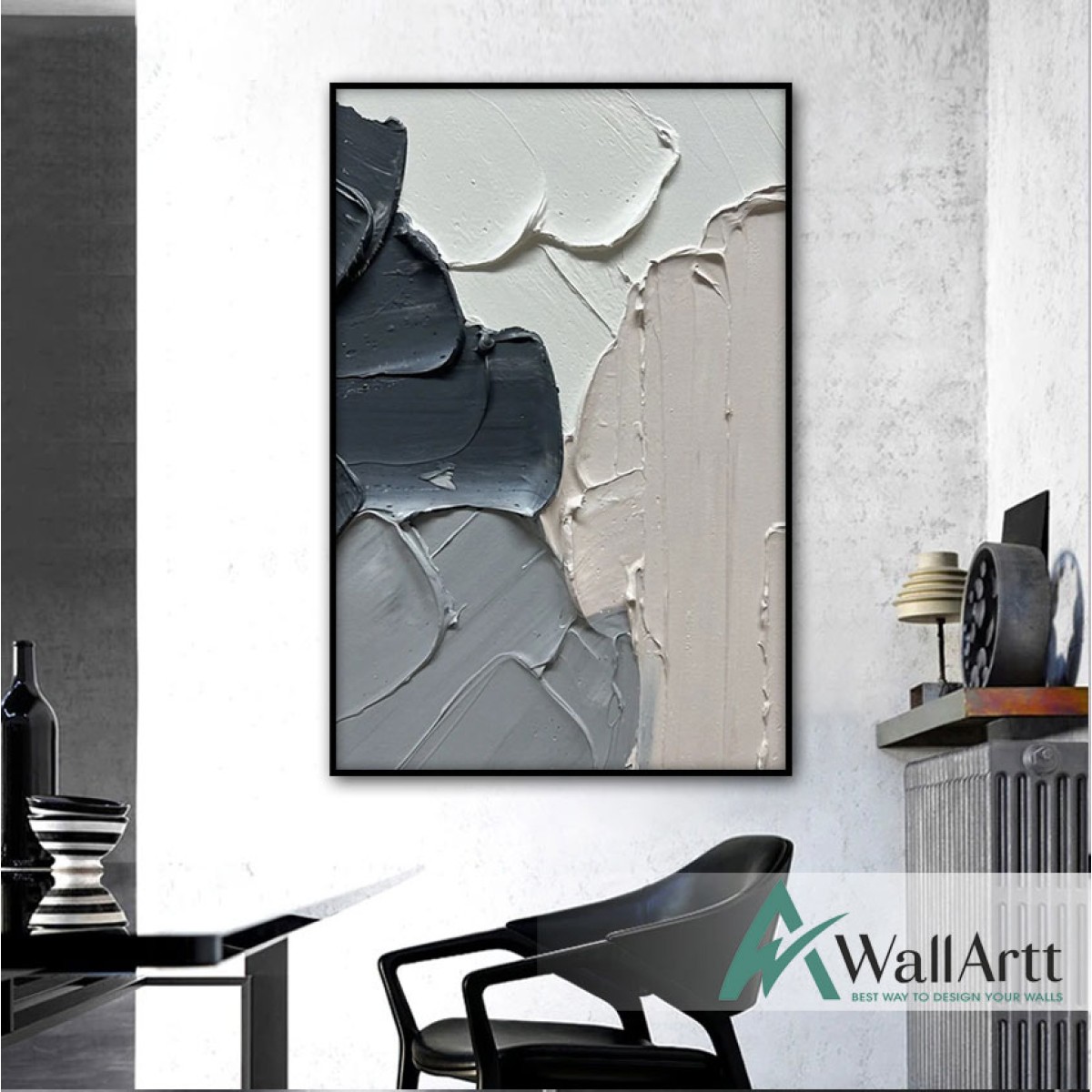 Soft Tones IV Abstract 3d Heavy Textured Partial Oil Painting