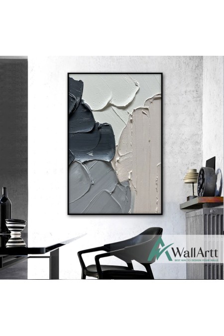 Soft Tones IV Abstract 3d Heavy Textured Partial Oil Painting