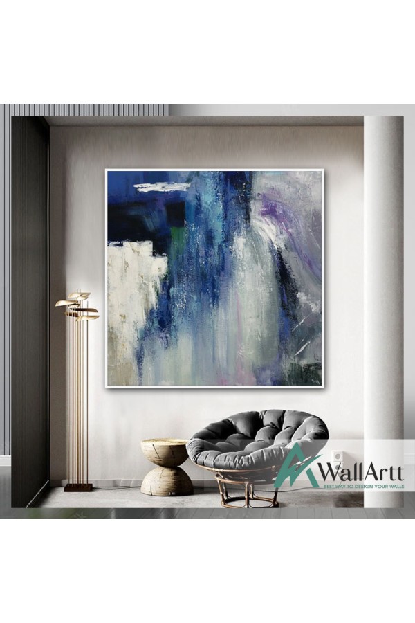 Windy Blue II Textured Partial Oil Painting