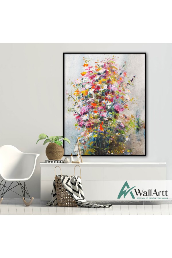 Colourful Bush Textured Partial Oil Painting