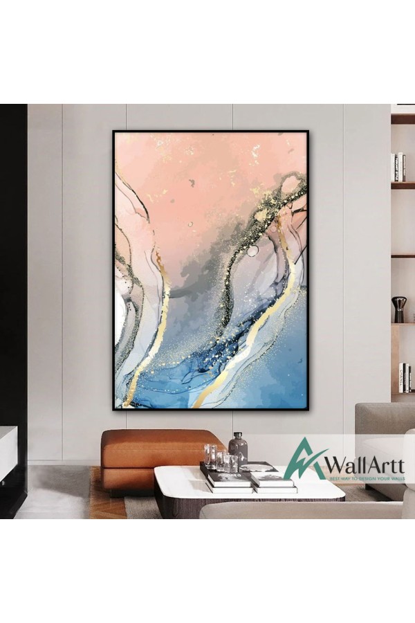 Pink Marble Textured Partial Oil Painting
