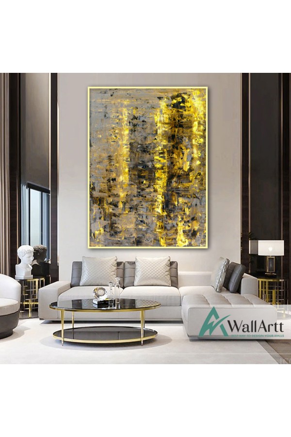 Yellow Gold Textured Partial Oil Painting