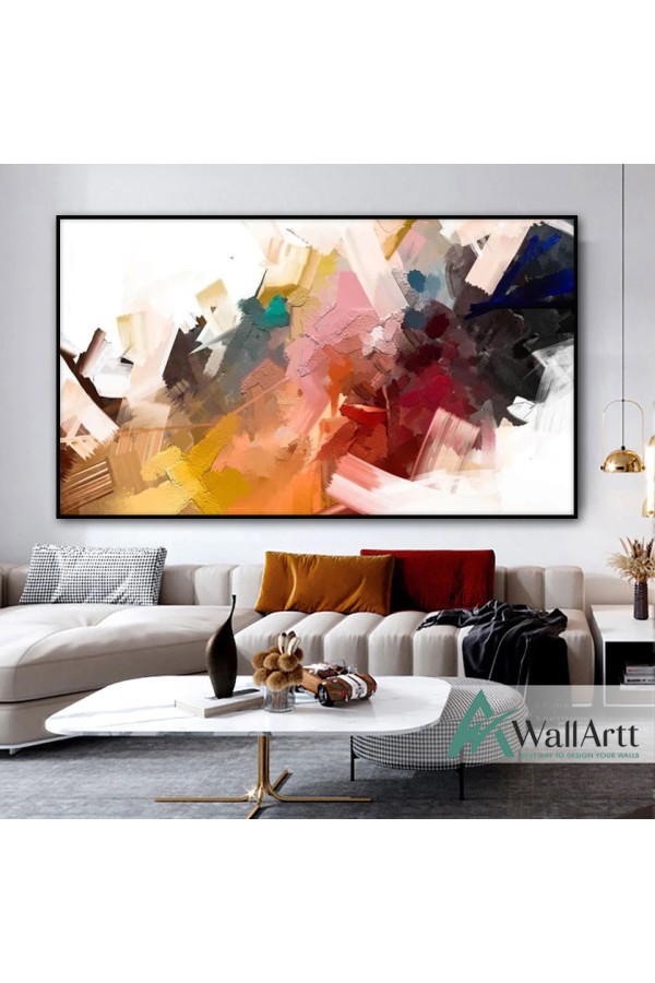 Abstract Brush Strokes Textured Partial Oil Painting