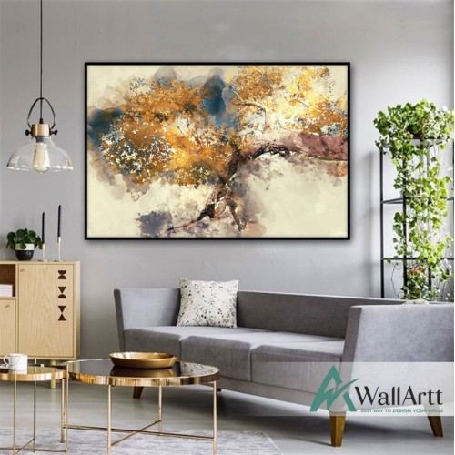 Tree in Dawn Textured Partial Oil Painting