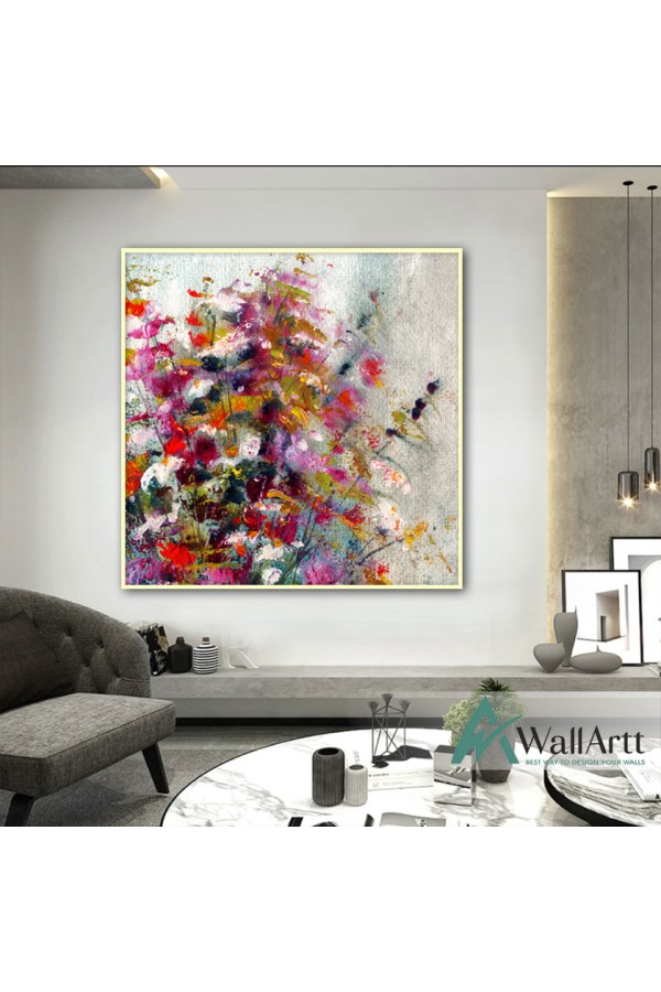 Colorful Bush II Textured Partial Oil Painting