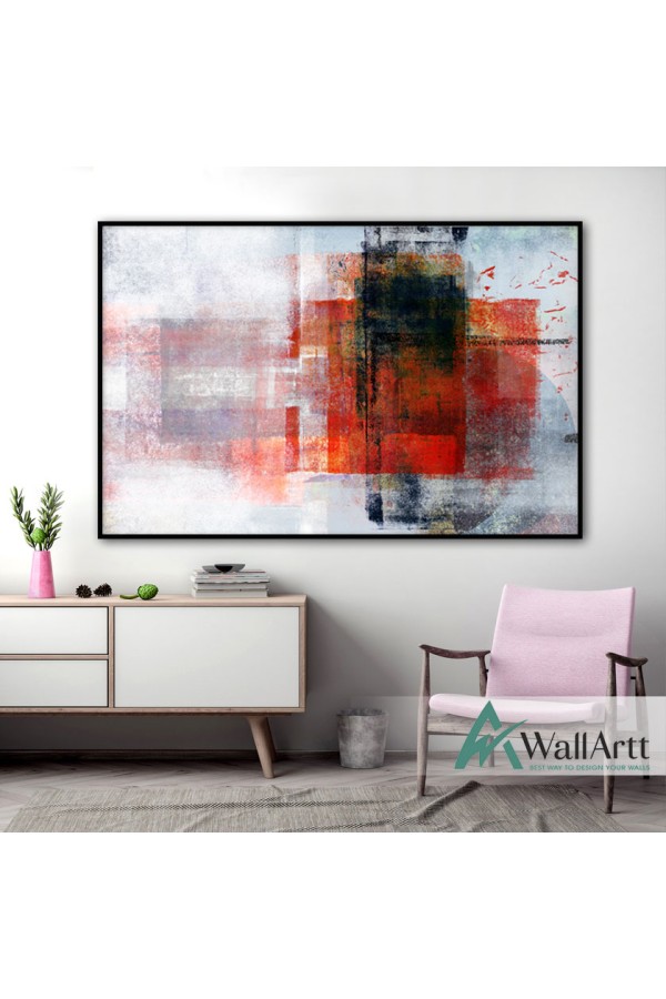 Reflection of Red Textured Partial Oil Painting