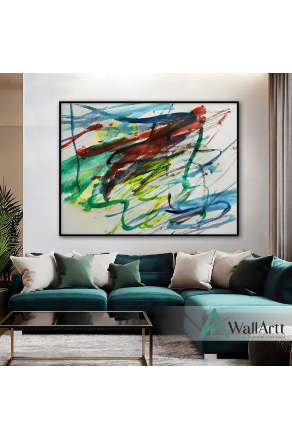 Colorful Brush Textured Partial Oil Painting