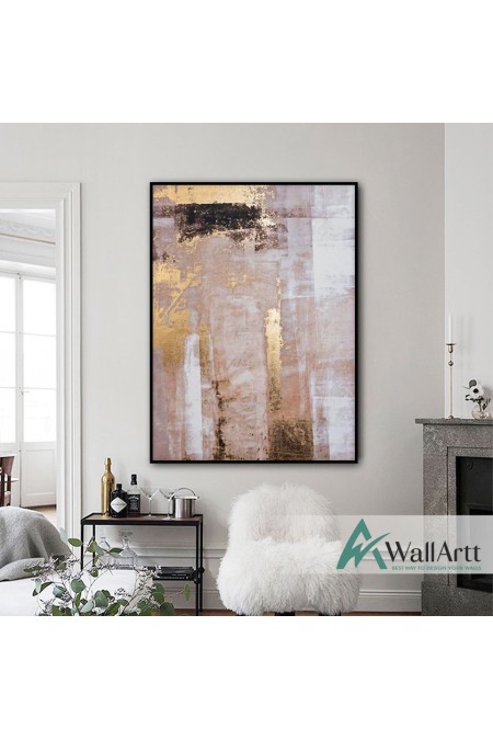 Gold on Sand Textured Partial Oil Painting