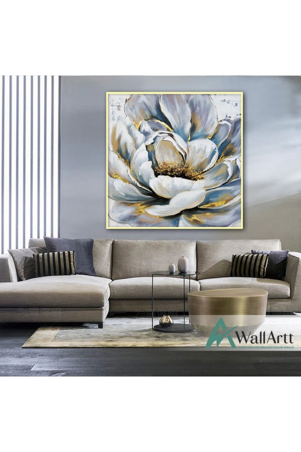 Gold Flower Textured Partial Oil Painting