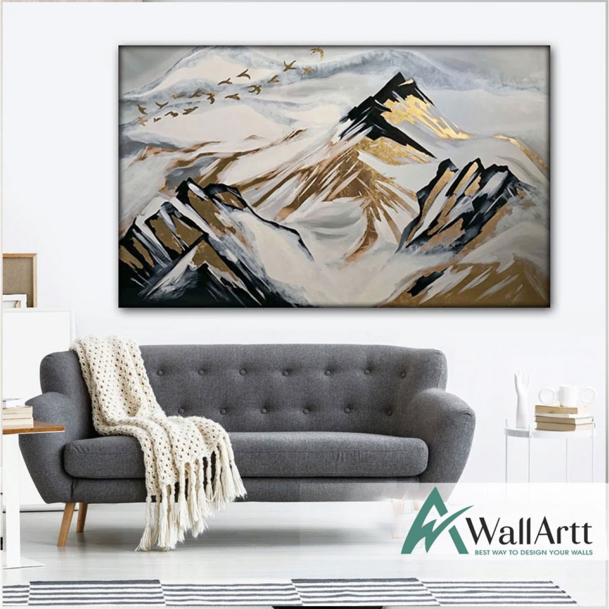 Mountain Under Snow Textured Partial Oil Painting