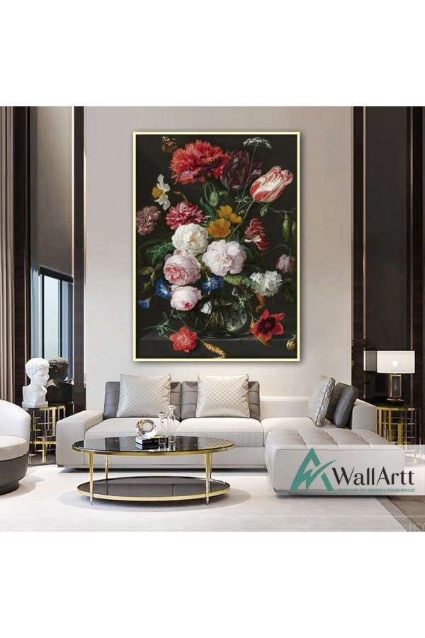 Flower Bouquet Textured Partial Oil Painting