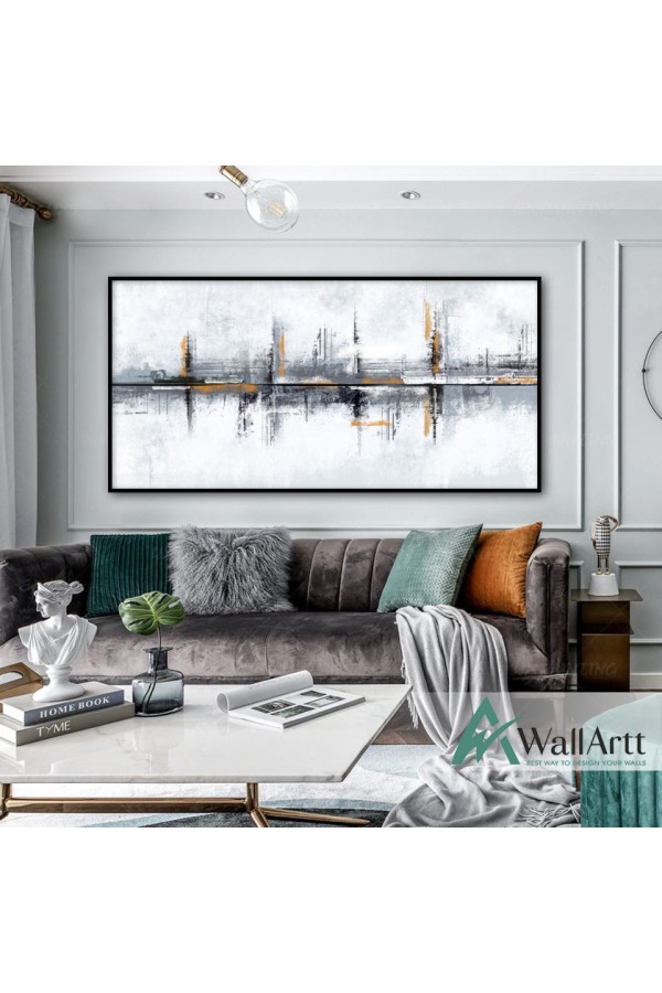Abstract Stripes Textured Partial Oil Painting
