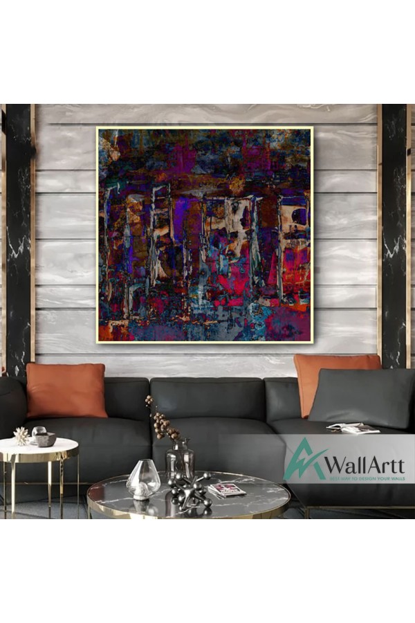 Abstract Phosphorous Textured Partial Oil Painting