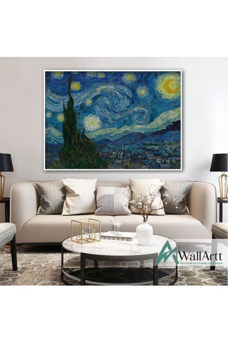 Starry Night by Van Gogh Textured Partial Oil Painting