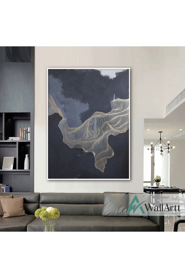 Gold Wave Textured Partial Oil Painting