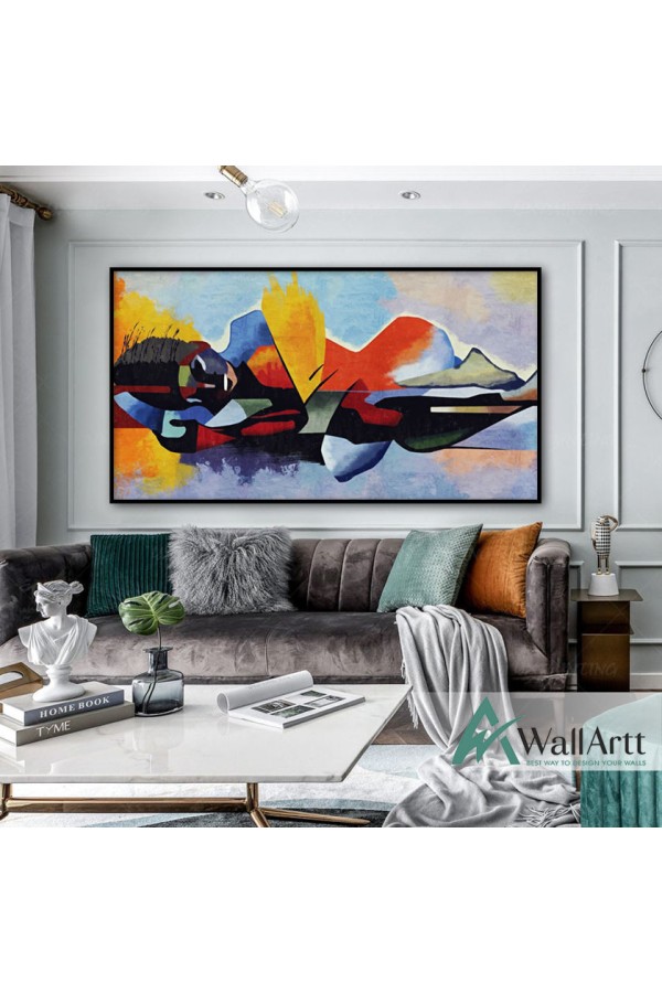 Abstract Woman Textured Partial Oil Painting