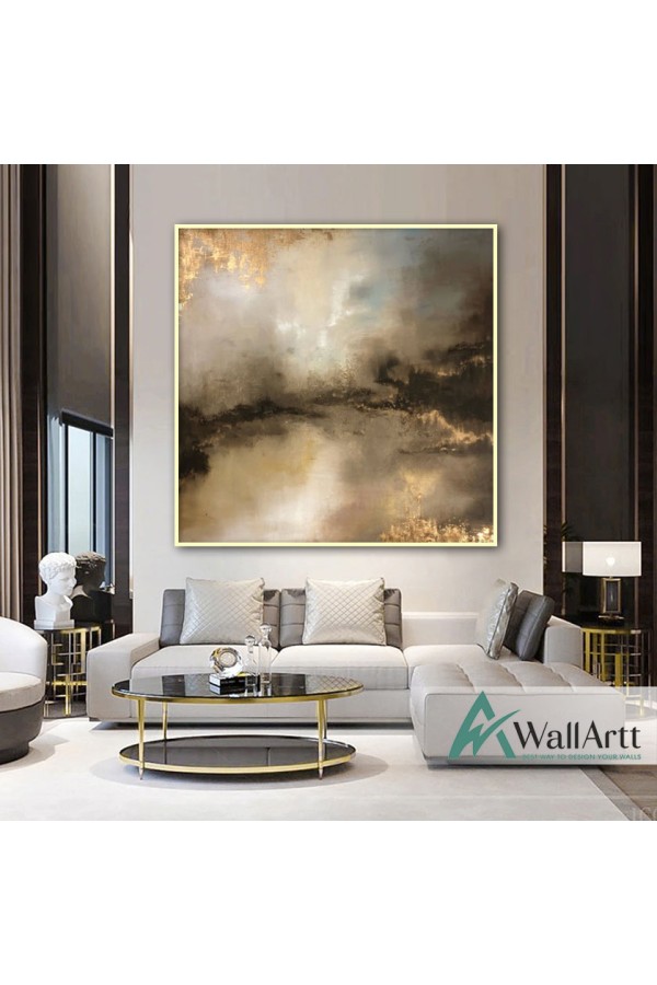 Golden Depth Textured Partial Oil Painting