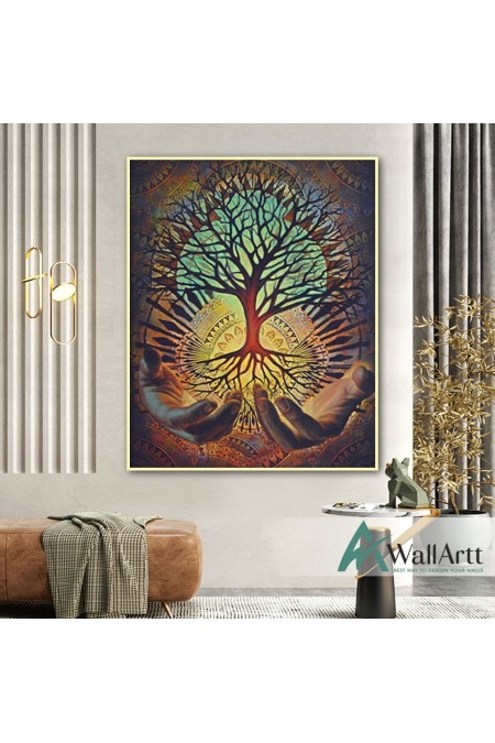 Tree of Life Textured Partial Oil Painting