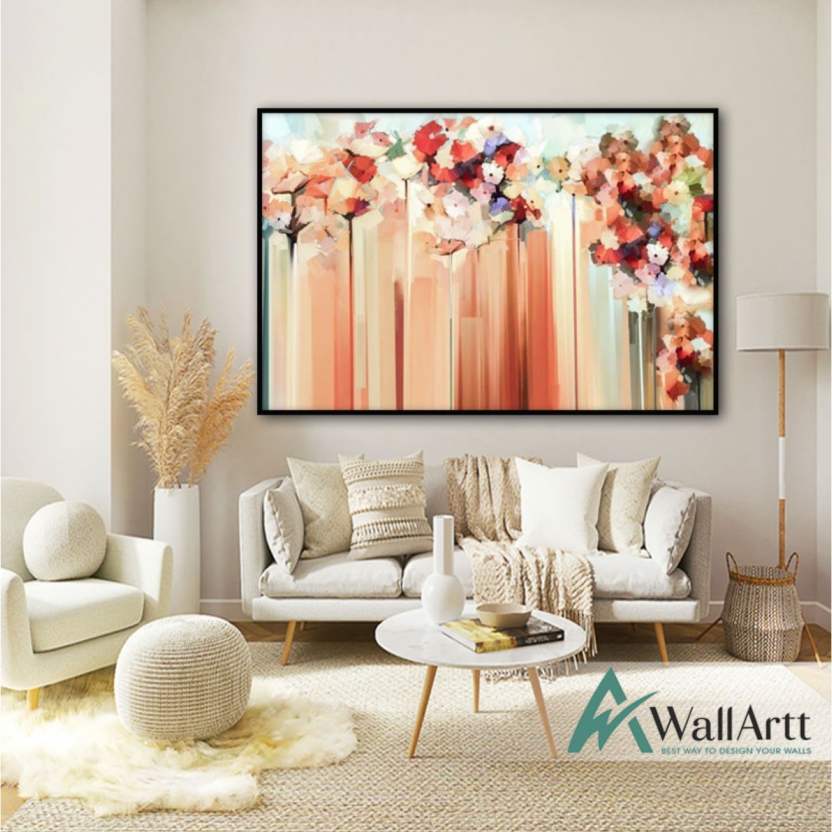 Watercolor Flowers II Textured Partial Oil Painting