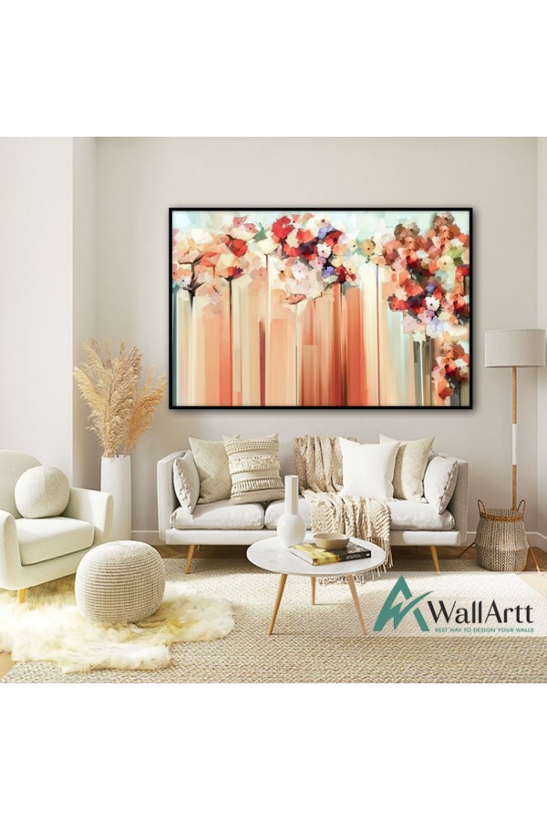 Watercolor Flowers Textured Partial Oil Painting