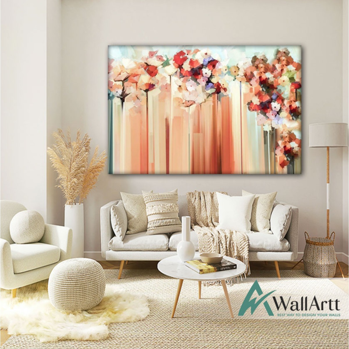 Watercolor Flowers II Textured Partial Oil Painting