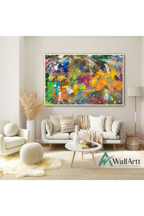 MultiColor Abstract Textured Partial Oil Painting