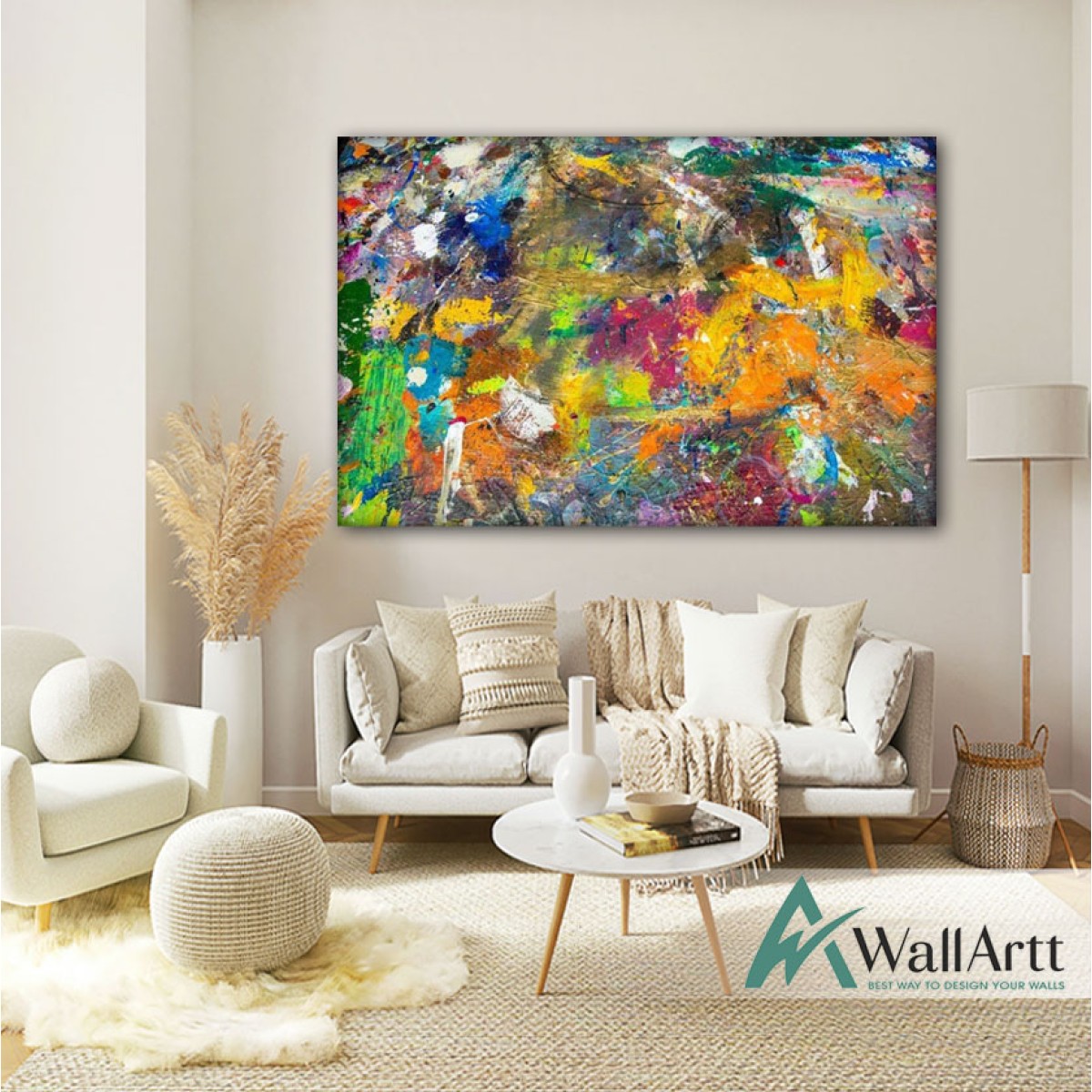 MultiColor Abstact Textured Partial Oil Painting