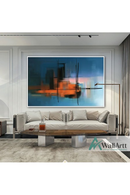 Orange Abstact Textured Partial Oil Painting