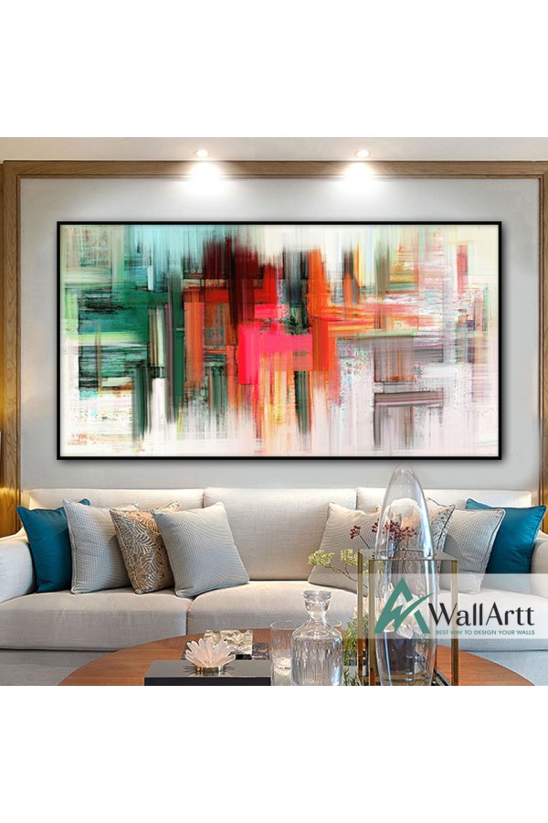 Shaded Colors Abstract Textured Partial Oil Painting