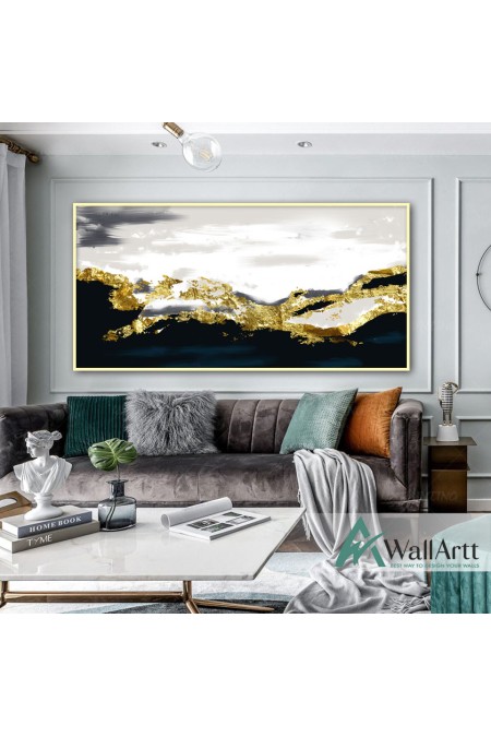 Gold Mountain Abstact Textured Partial Oil Painting