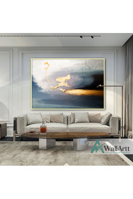 Beauty of Gold n Navy II Textured Partial Oil Painting