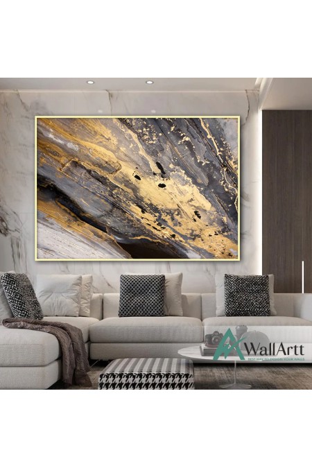 Gold Splash Textured Partial Oil Painting