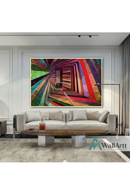 Colorful Depth Abstact Textured Partial Oil Painting