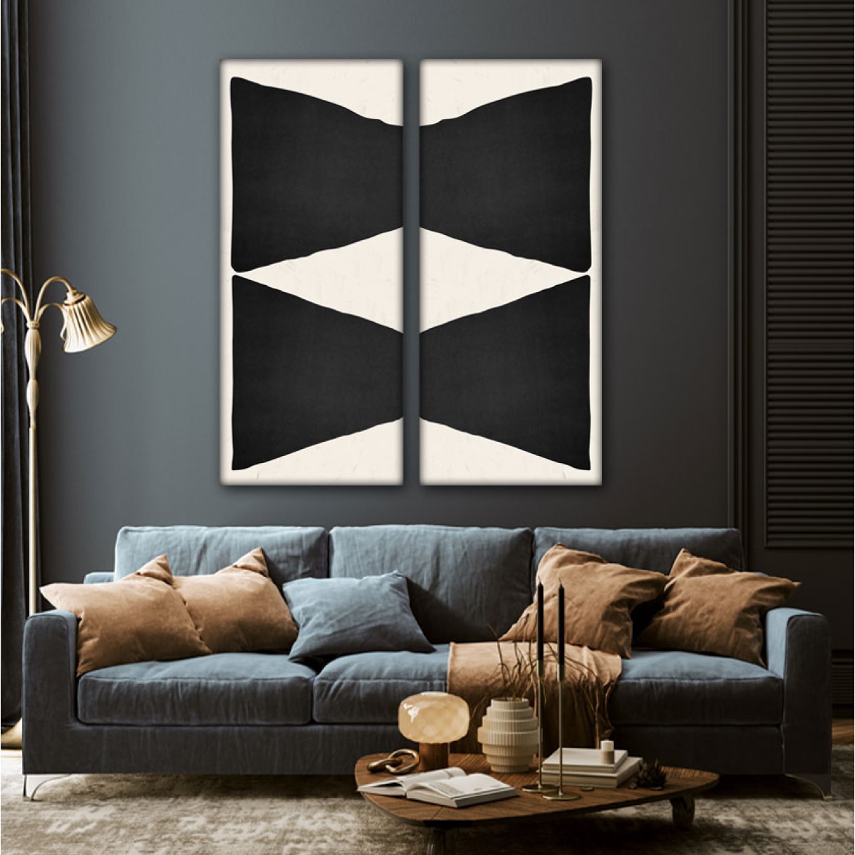 Black n White Textured Partial Oil Painting