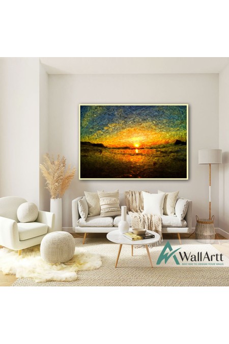 Sun Dawn Abstract Textured Partial Oil Painting