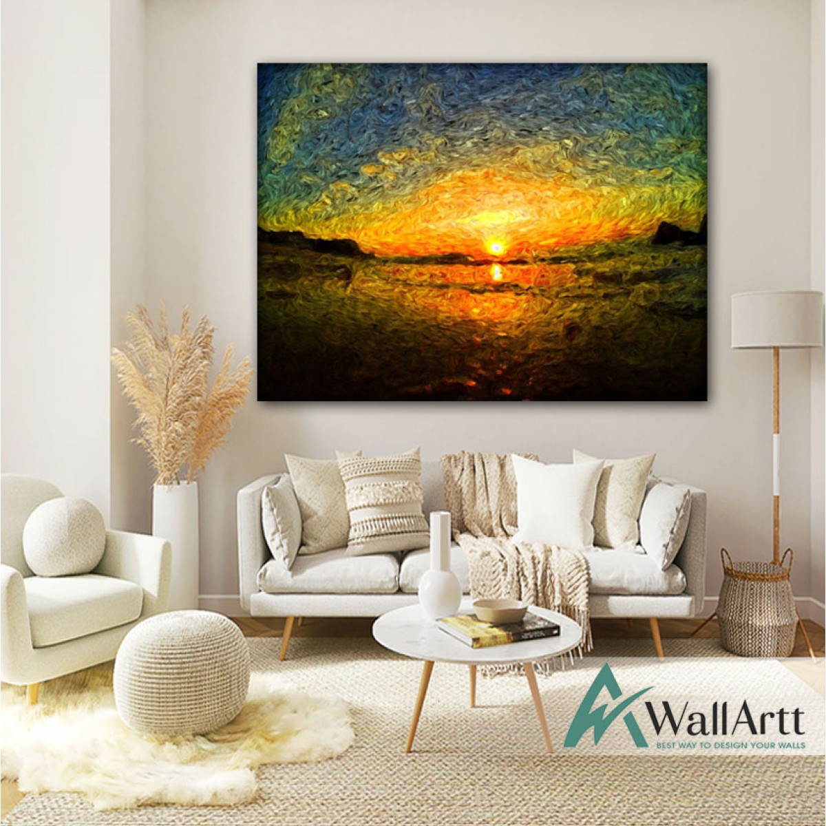 Sun Dawn Abstract Textured Partial Oil Painting