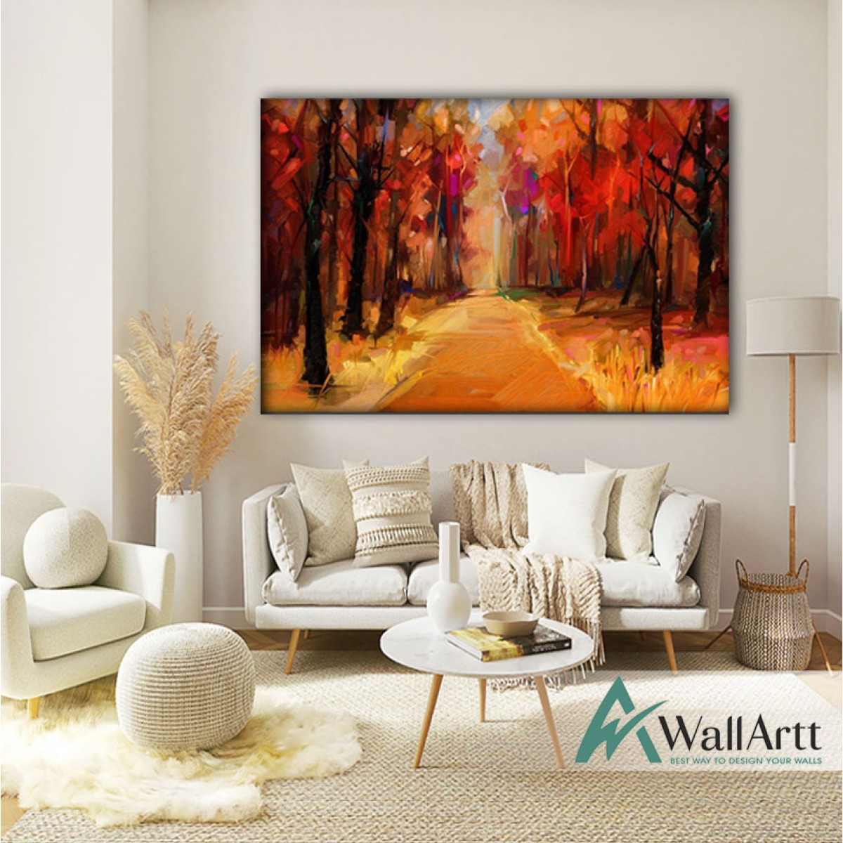 Abstract Forest Path Textured Partial Oil Painting