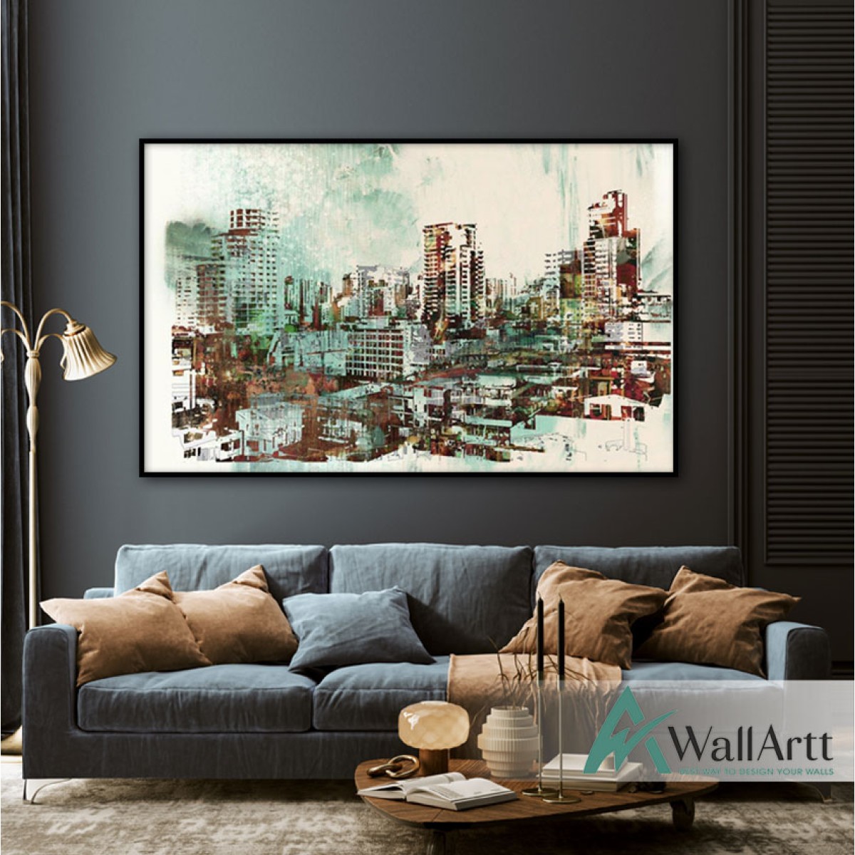 Metal City Abstract Textured Partial Oil Painting