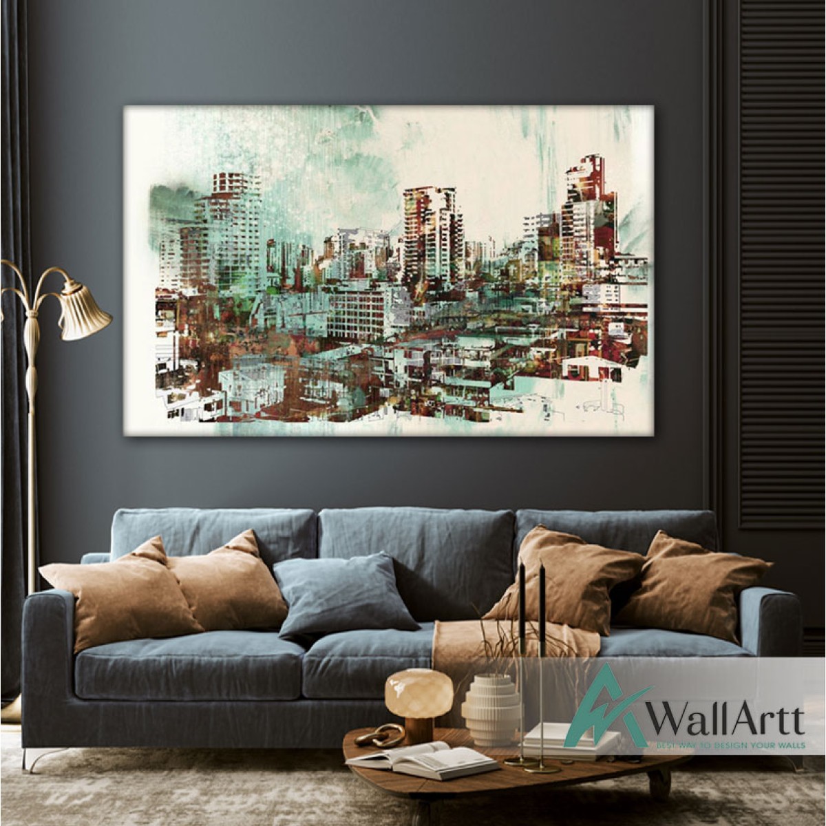 Metal City Abstract Textured Partial Oil Painting