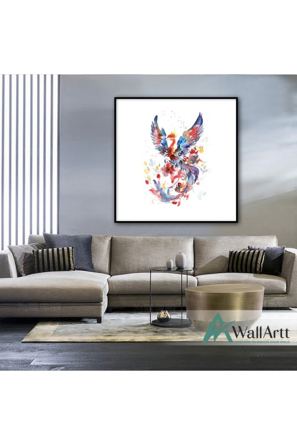 Abstract Phenix Textured Partial Oil Painting