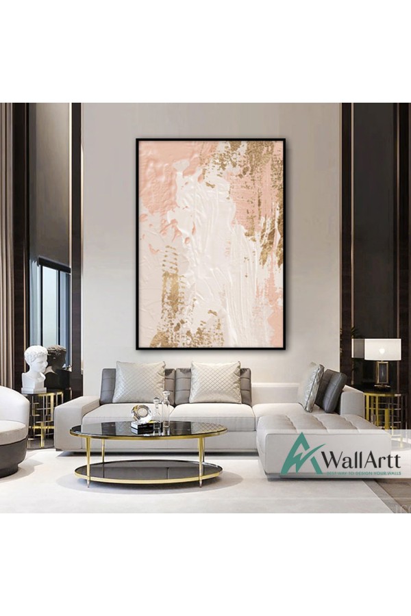 Abstract Navy & Gold II Textured Partial Oil Painting
