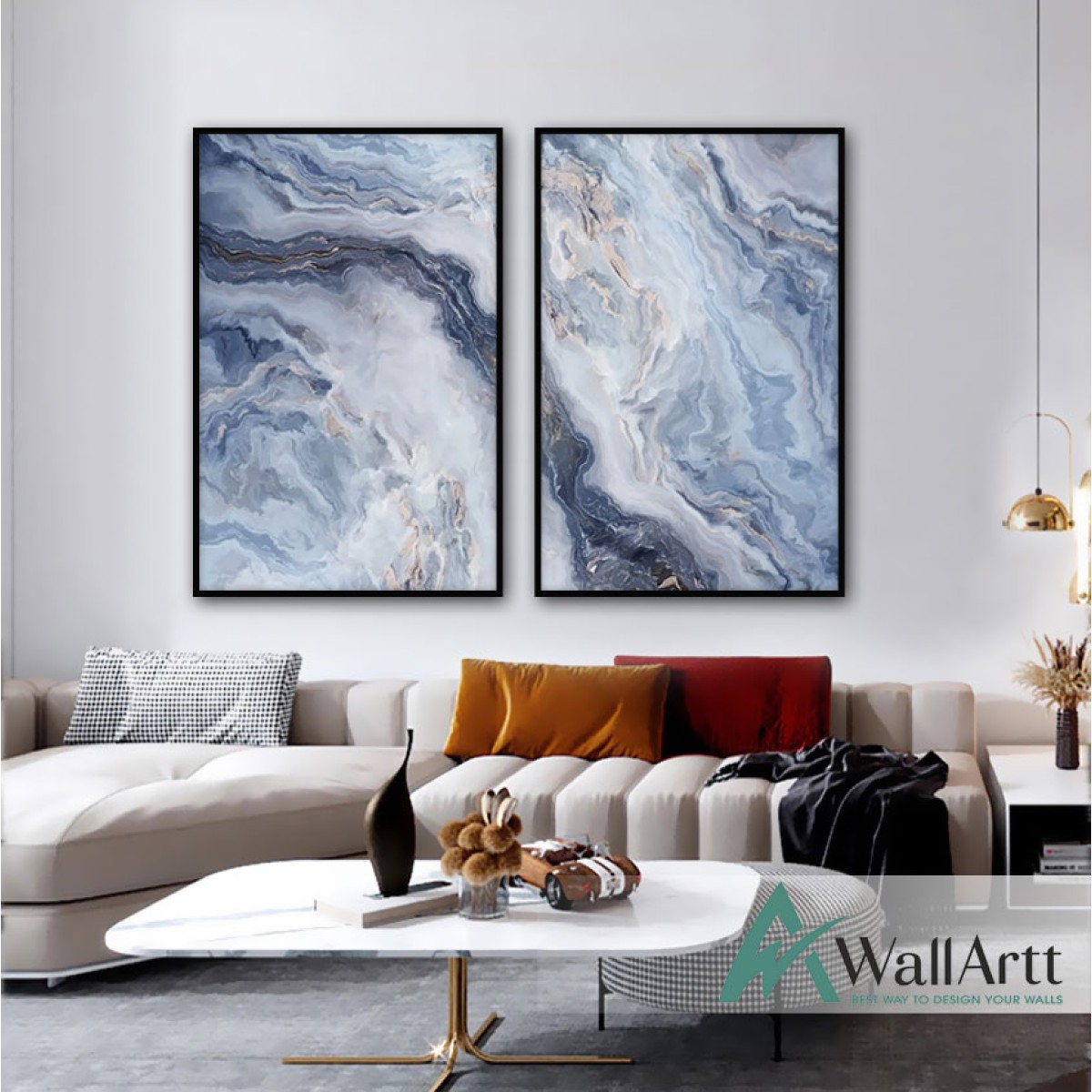 Marble Effect Textured Partial Oil Painting