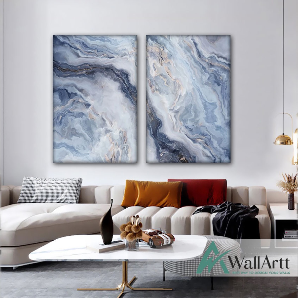 Marble Effect Textured Partial Oil Painting