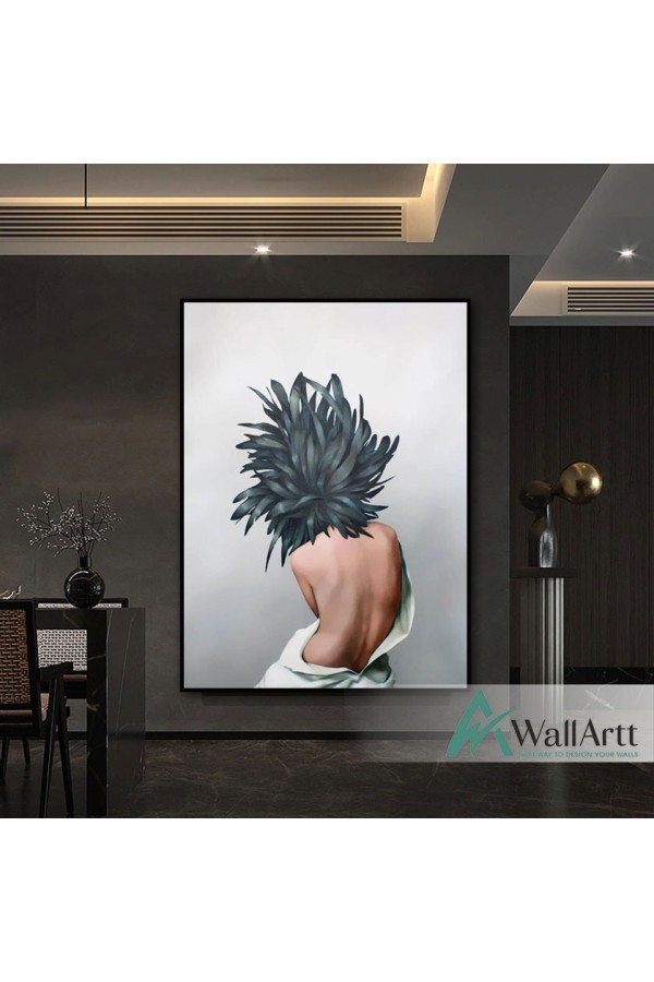 Surreal Woman Textured Partial Oil Painting